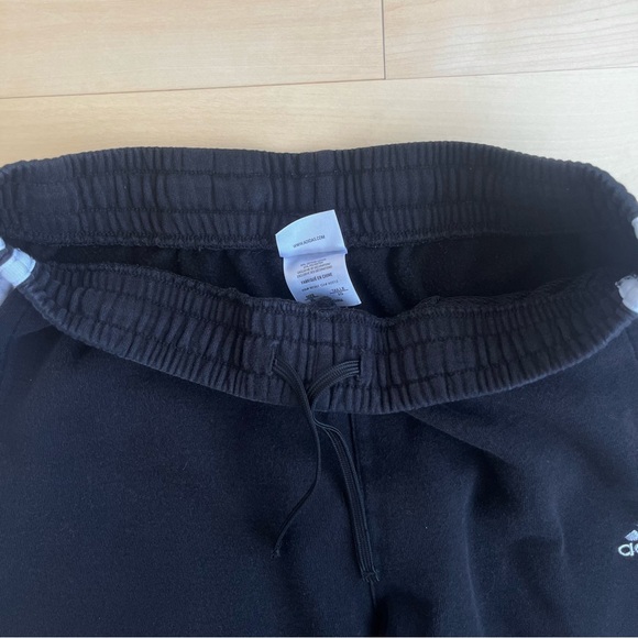 Adidas Youth 3-Stripes Fleece Joggers Black/White - Picture 2 of 5